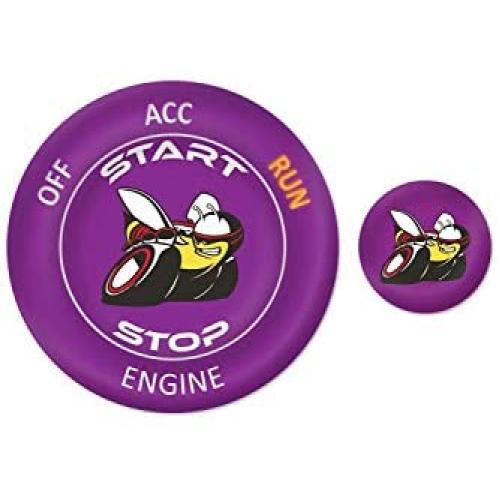 ToolEpic for Dodge Challenger Charger Scat Pack Decal Accessories 2015-2021 - Engine Start Stop Button Overlay Sticker Emblem - Push to Start Button Plum Crazy Purple Badge Cover - Perfect for Decals
