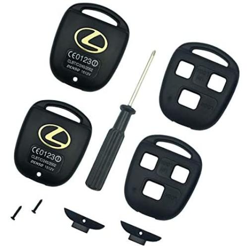 Not Needed for Cutting-Key Shell Replacement for Lexus ES300 ES330 GS300 GS400 GS430 GX470 IS300 LS400 LS430 LX470 RX300 RX330 RX350 RX400h RX450h SC430 Key Fob Cover with Screwdriver (Pack 2)