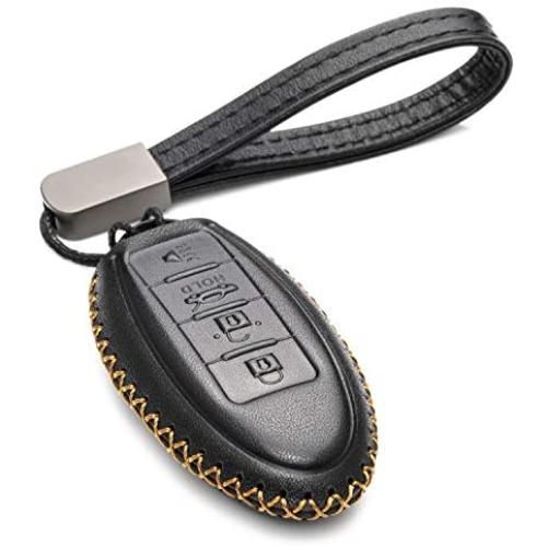 Vitodeco Leather Smart Key Fob Case Cover for 2020 Nissan Versa, Sentra, Altima, Maxima, Rogue, 2020 Infiniti Q50, Q60, QX50, QX60, QX80 and More Models (4 Buttons, Black) Vitodeco Leather Smart Key Fob Case Cover for 2020 Nissan Versa, Sentra, Altima, Maxima, Rogue, 2020 Infiniti Q50, Q60, QX50, QX60, QX80 and More Models (4 Buttons, Black)