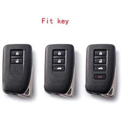 Royalfox(TM) 2/3/4 buttons soft silicone carbon fiber smart keyless remote Key Fob case Cover shell For Lexus RX IS CT GS NX ES RC RCF GSF es300 es330 es350 RC200 RC300 RC350 is300 is250 is350 (black)