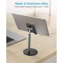 Cell Phone Stand, OMOTON Angle Height Adjustable Phone Stand, Aluminum Desktop Phone Holder Dock Stand for Desk, Compatible with iPhone 11/Xr/Xs Max, All Smartphones and All Tablets(4-11), Black