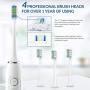 Slicoo Rechargeable Electric Toothbrush, Whitening Electric Toothbrush - Sonic Toothbrush for Adults with 5 Modes, 4 Brush Heads, 1800mAh Battery & Smart Timer (Electric Toothbrush Set)