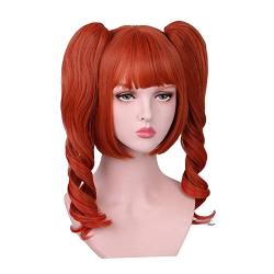 Honcloud Short Bob Wigs with Two Ponytails Air Bang Lolita Cute Cosplay wig Party Hair (orange£