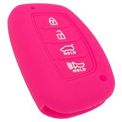 Coolbestda Rubber Smart Key Fob Remote Cover Case Protector Keyless Jacket for 2018 2017 2016 Hyundai Tucson Elantra Sonata 4Buttons (NOT FIT Flip/Pop Out/Folding Key