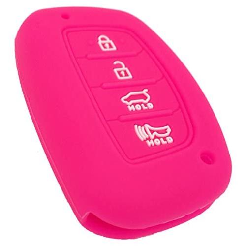 Coolbestda Rubber Smart Key Fob Remote Cover Case Protector Keyless Jacket for 2018 2017 2016 Hyundai Tucson Elantra Sonata 4Buttons (NOT FIT Flip/Pop Out/Folding Key