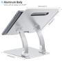 Nulaxy Laptop Stand, Ergonomic Height Angle Adjustable Computer Laptop Holder Compatible with MacBook, Air, Pro, Dell XPS, Samsung, Alienware All Laptops 11-17'', Supports Up to 44 Lbs-Silver