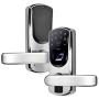 WeJupit V8 Fingerprint Smart Door Lock with Right Handle, Keyless Entry Stainless Steel Touchscreen with Electronic Keypads, Spare Key, Two-Factor Authentication, Biometric Digital Auto-Lock