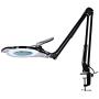 LED Magnifying Lamp with Clamp, KIRKAS 2,200 Lumens Dimmable Super Bright Full Spectrum Daylight 5-Diopter Magnifier Glass Light Lens, Adjustable Swivel Arm lamp for Desk Table Craft Workbench-Black