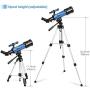 TELMU Telescope, 70mm Aperture 400mm AZ Mount Astronomical Refracting Telescope Adjustable(17.7In-35.4In) Portable Travel Telescopes with Backpack, Phone Adapter