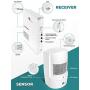 Driveway Alarm, 1byone Motion Sensor 1000ft Operating Range, 36 Melodies, Home Security Alert System with 1 Plug-in Receiver and 2 Weatherproof PIR Motion Detector, Protect Indoor/Outdoor Property
