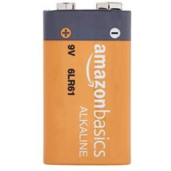 Amazon Basics 8 Pack 9 Volt Performance All-Purpose Alkaline Batteries, 5-Year Shelf Life, Easy to Open Value Pack
