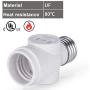 DiCUNO UL Listed E26 to 2 Polarized Outlet Socket Adapter, Standard (Medium) E26 Base Light Bulb to 2-Prong Outlet Plug Splitter Converter, White, 2-Pack