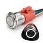STARELO 19MM 3/4'' Momentary Push Button Switch 5A 12V 1NO1NC Waterproof Stainless Steel Shell with LED Ring with Wire Socket Plug(White)
