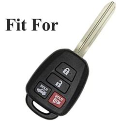 2Pcs Coolbestda Silicone Key Fob Remote Skin Cover Protector Keyless Entry Case for Toyota Camry SE LE Avalon Corolla RAV4 Venza Highlander Sequoia HYQ12BDM Black