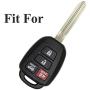 2Pcs Coolbestda Silicone Key Fob Remote Skin Cover Protector Keyless Entry Case for Toyota Camry SE LE Avalon Corolla RAV4 Venza Highlander Sequoia HYQ12BDM Black