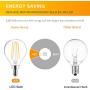 Ascher E12 Candelabra LED Light Bulbs 60 Watt Equivalent, 550 Lumens, Warm White 2700K, Decorative G45 LED Globe Bulbs, Filament Clear Glass, Non-Dimmable, Pack of 5