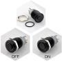 Ulincos Latching Push Button Switch U16F2 1NO1NC SPDT ON/OFF Black Shell with Green LED Ring Suitable for 16mm 5/8'' Mounting Hole (Green)
