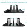 Double Adjustable Vertical Laptop Stand Newly Designed 2 Slots Aluminum Desktop Dual Holder for All MacBook/Chromebook/Surface/Dell/iPad Up to 17.3 Inches - Black