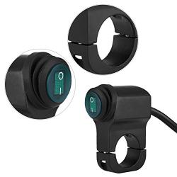 12V Motorcycle ON/OFF Switch, Motorcycle Headlight Switch, Universal Waterproof 22mm Handlebar Motorcycle Headlight Fog Spot light Switch with Indicator Light (Green)