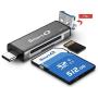 SmartQ C350 USB-C and USB A USB Memory Card Reader USB 3.0 Super Speed for MicroSDXC, MicroSDHC, SD, SDXC, SDHC, SD Cards, Works for Windows, Mac OSX, Android Devices, OTG Adapter (Grey Trio w Case)