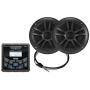 BOSS Audio Systems MCKGB450B.6 Weatherproof Marine Gauge Receiver and Speaker Package - IPX6 Receiver, 6.5 Inch Speakers, Bluetooth Audio, USB MP3, AM FM, NOAA Weather Band Tuner, No CD Player, Black