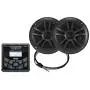 BOSS Audio Systems MCKGB450B.6 Weatherproof Marine Gauge Receiver and Speaker Package - IPX6 Receiver, 6.5 Inch Speakers, Bluetooth Audio, USB MP3, AM FM, NOAA Weather Band Tuner, No CD Player, Black