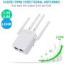 WiFi Extender Signal Booster Long Range Coverage, Wireless Internet Amplifier -WiFi Booster Ethernet Extender 4 External Advanced Antennas,Router Extender for Internet, Coverage Up to 1200 sq.ft