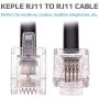 RJ11 Cable ADSL 66ft Extension Lead Phone Cord Telephone Plug High Speed Xfinity Internet Broadband Male to Male Router and Modem to RJ11 Phone Socket/Microfilter/Landline Wire (Black)