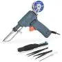 Toolour Automatic Soldering Gun Kit 60W Temperature Adjustment Auto Solder Feed with Wire Bracket, Solder Wire, for Home Workshop PCB Welding Electrical Digital Repair(Green)
