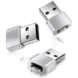 USB C Female to USB Male Adapter 3-Pack,Zinc Alloy Type C to USBA Charger Converter for iPhone 11 12 Pro Max Mini SE 2020,Airpods iPad Air 3rd 4 4th 8th Generation,Samsung Galaxy Note 10 20 21 S20 S21