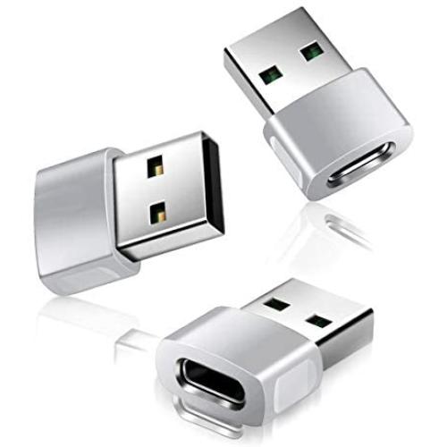 USB C Female to USB Male Adapter 3-Pack,Zinc Alloy Type C to USBA Charger Converter for iPhone 11 12 Pro Max Mini SE 2020,Airpods iPad Air 3rd 4 4th 8th Generation,Samsung Galaxy Note 10 20 21 S20 S21