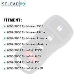 SELEAD Flip Key Fob 4 Buttons Keyless Entry Remote fit for 2002-2017 Nissan Maxima Murano 350Z Quest Armada Infiniti I35 G35 Antitheft Keyless Entry Systems KBRASTU15 2pcs US Stock