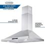 Cosmo COS-63190S 36 in. Wall Mount Range Hood Ductless Convertible Duct Permanent Filters, Soft Touch Controls, LED Lights, in Stainless Steel