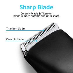 STOON Hair Clippers, Cordless Rechargeable Beard Trimmer Hair Trimmer for Men, Waterproof Hair Cutting Kit with LED Display & 2 Guide Combs (4 Adjustable Levels) for Family Use