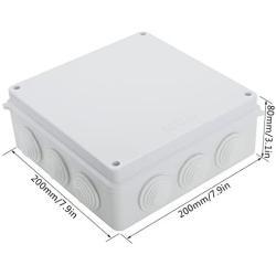 LeMotech ABS Plastic Dustproof Waterproof IP65 Junction Box Universal Electrical Project Enclosure White 7.9 x 7.9 x 3.1 inch (200 x 200 x 80 mm)