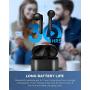 Lasuney IPX7 Waterproof Bluetooth Earbuds, True Wireless Earbuds, 35H Cyclic Playtime Headphones with Charging Case and mic for iPhone Android, in-Ear Stereo Earphones Headset for Sport - Black