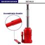 BAOSHISHAN 12 Ton Double Ram Bottle Jack 8-5/8'' to 20-1/2'' Lifting Range Hydraulic Bottle Jack