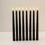 Datomarry Pack of 12 Black Body Flickering Flameless Taper Candles,11 inch Yellow Glow Plastic Battery Powered Realistic Christmas Candles Lights