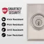 Kwikset Tavaris Single Cylinder Handleset w/Vedani Lever featuring SmartKey in Satin Nickel