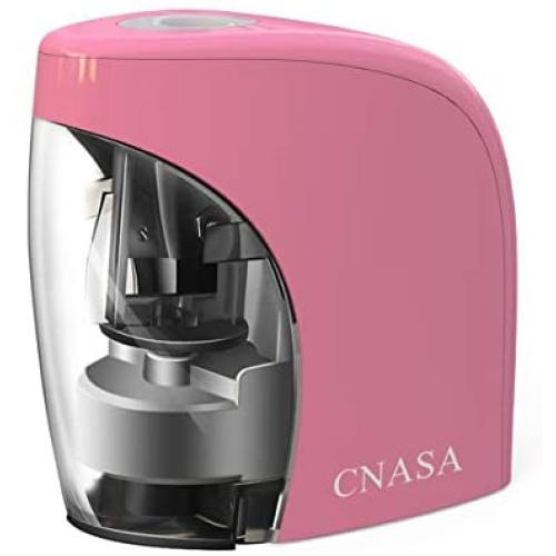 Pencil Sharpener, Electric Pencil Sharpener with Auto Safe Feature,Portable Electric Sharpener for Home/School/Classroom/Office,USB or 2AA Batteries Operated (Pink)