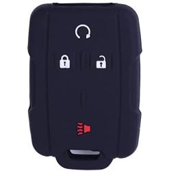 XUHANG Sillicone key fob Skin key Cover Remote Case Protector Shell for Chevrolet Silverado Colorado GMC Sierra Yukon Cadillac smart Remote black