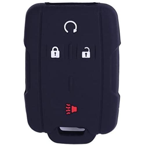 XUHANG Sillicone key fob Skin key Cover Remote Case Protector Shell for Chevrolet Silverado Colorado GMC Sierra Yukon Cadillac smart Remote black