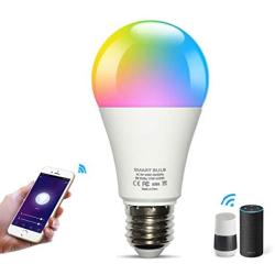 Smart Light Bulb, A19 E26 9W WiFi LED Smart Bulb, Compatible with Alexa, Echo, Google Home & Siri, 2.4GHz WiFi Only, No Hub Required, 2700K-6500K, LED RGB Color Changing Bulbs, Multicolor (1 Pack)