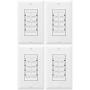 TOPGREENER Wall Countdown Timer Switch, 1-5-10-30-45 min, 1-2-4 Hour Delay Times, Light Switch Timer, 600W LED, 1/2Hp, Neutral Wire Required, UL Listed, TGT08-4, 4-Pack