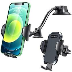 VANMASS Upgraded Car Phone Mount 4.0,【Durable Plating】 Gooseneck Long Arm Cell Phone Holder for Car Truck, Dash/Windshield/Air Vent, Strong Suction Anti-Shake Stabilizer Compatible All Phones/Cases
