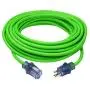 Clear Power 50 ft Heavy Duty Outdoor Extension Cord 12/3 with Lighted Connector (50 ft, Green), CP10101