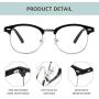 Cyxus Reading Glasses for Men Blue Light Blocking Semi Rimless Clear Lens Magnification Readers