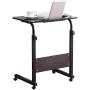 Standing Desk Adjustable Laptop Desk with Tablet iPad Slot Portable Desk for Laptop with Wheels Mobile Workstation Stand up Desks for Home Office (Black)