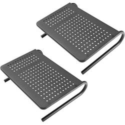 Monitor Stand Riser with Vented Metal for Computer, Laptop, Desk, Printer with 14.5 Platform 4 inch Height (Black, 2 Pack)