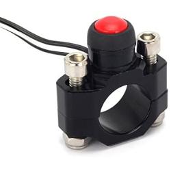 JFG RACING CNC Universal Motorcycle Engine Stop Start Kill Switch Button with Mounting Backplate for ATV,Dirt Pit Bike,Scooter,Quad - Black